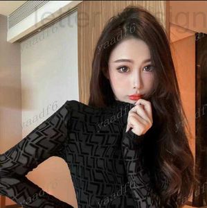 Women's T-Shirt designer luxury 2024 fashion autumn tee tops high-end lace womens leggings long sleeve round collar KATJ