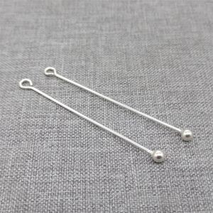 Studörhängen 10st 925 Sterling Silver Long Stick Drop Charms för örhänge