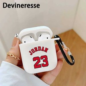 Obudowy telefonu komórkowego 1 PC nr 23 Jersey MJ BasketballPlayer Air Case Case dla słuchawek bezprzewodowych dla AirPods 12 AirPods3 dla AirPods Pro 2 Case