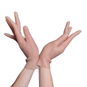 Kostymtillbehör Högt simulerad hud Konstgjord täck ärr Handskador Crossdresser unisex Short Silicone Glove