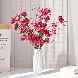 Decorative Flowers Artificial Azalea Foam Bouquet 5 Pcs White Butterfly For Home Wedding Decoration Bohemian Table Matching