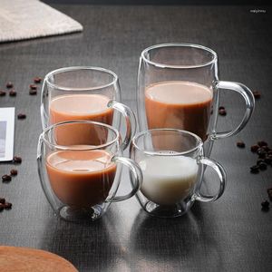 Wine Glasses Gaopeng Silicon Glass Transparent Belt Egg Shaped Double Layered Cup Insulation Coffee Juice Milk Beer Tea