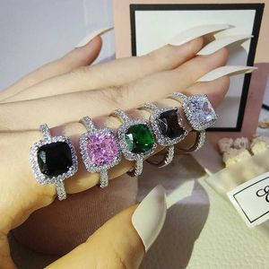 Wedding Rings Size 11 12 13 Wedding Engagement Promise Rings Pink Color Blue Color for Women Gold Color Wholesale Jewelry Finger R820 H240125