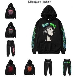 Günstiger Großhandel Spider Hoodies Sp5der Young Thug 555555 Angel Pullover Rosa Rot Hoodie Hoodys Hosen Männer Sp5ders Druck Sweatshirts Top Qualität Viele Farben BY96