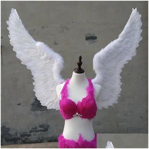 Dekoracja imprezy dekoracja ems duży rozmiar White Angel Wings Kreatywne rekwizyty strzelania ładne prezenty urodzinowe dekoracje ślubne d dhq8b