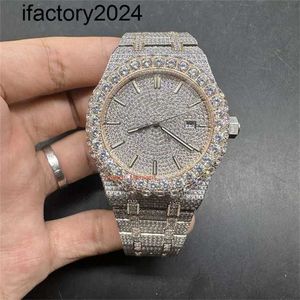 AP Watch Diamond Moissanite Out Out Can Test Men's 2Tone Rose Gold Case Biger Bezel 8215 Ruch B lśnią Goodrqk6jqqe