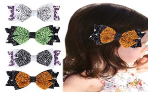 Bebê halloween arco clipes meninas crianças três camadas glitter presilhas crianças máquina de cortar cabelo pino acessórios kfj3062551981