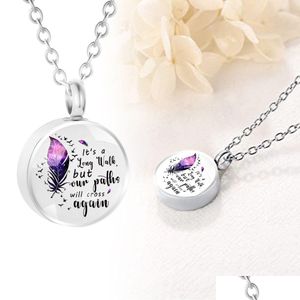 Pendant Necklaces Commemorative Family Pet Hair Bone Ash Necklace Dead Cat And Dog Souvenir Pendant Exquisite Gift Sealed Waterproof D Dh4Uo