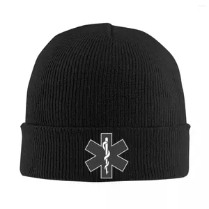 Berets EMS Paramedic Star Of Life Knit Hat Beanie Winter Warm Fashion Caps Men Women Gifts
