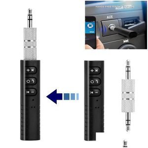 Bluetooth Car Kit 4.1 O Receiver Adapter With Mic Hands Calling Headphone Speaker 3.5Mm Aux Music For Smart Phone Mp3 Tablet Drop De Dhqci