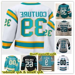 2024 Reverse Retro Hockey Trikots Erik Karlsson Luke Kunin Logan Couture Tomas Hertl Matt Benning Timo Meier Kevin Labanc Jaycob Megna Ma 93