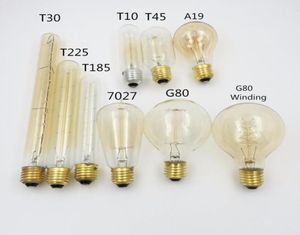 WholeAntique Vintage 40W 220V Edison Bulb E27 Incandescent Bulbs Squirrelcage Filament Light BulbT45 G80 T30 T10 T225 T185 A3209455