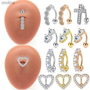 Nabel-Klingelknopfringe für Damen, trendiges Bauchnabelpiercing, Edelstahl-Kristall-Bauchnabelpiercings, baumelnde Blumen-Accessoires, Punk-Damen-Nabelringe YQ240125