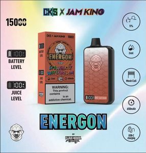 Jam King CKS 15000 затяжек Склад в Германии, оптовая продажа затяжек 16k слоеных торнадо 24 мл 12 вкусов Экранный дисплей Сетчатая катушка Перезаряжаемая 650 мАч вейперная фабрика vape Китай