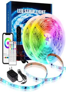 2022 SMART RGBIC LED Strip Lights 164ft 328ft Bluetooth Control Control Remote Music Sync Color Change for Bedroom Kitchen Home DE4588487