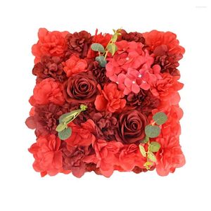 Decorative Flowers 1pcs 35cm Artificial Wall Panel 3D Flower Backdrop Faux Roses For Party Wedding Bridal Shower Outdoor Decoration