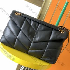 10A Top Tier Quality Luxuries Designers Medium Puffer Quilted Bag Womens Lambskin Mini Clutch Envelope Handbag Black Shoulder Gold241x