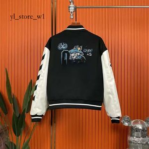 Off White Hoodie Brand Men's Coat Jacket Winter Off White Fashion New Hand-embroidered Wool Bomber and Women's Baseball Off White Hoodie Coats 6944