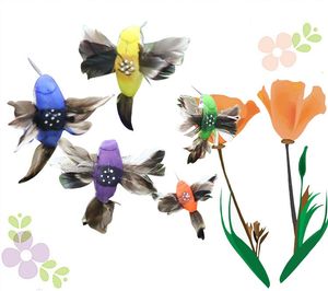 1PC Outdoor garden decoration Vibration Solar Power Dancing Flying Butterflies Hummingbird Garden Toys For Kids A