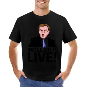 Herenpolo's We doen het live! T-shirt op maat gemaakte T-shirts met korte mouwen en grote maten grafisch shirt zwart voor heren