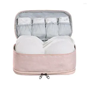 Storage Bags Travel Underwear Organizer Bag Waterproof Zippered Bra Compartment Packing Cube Frosted Large Capacity Socks