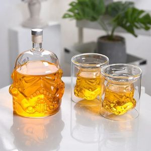 Whiskey Glass Tools Storm Trooper Helmet Decanter Cup Wine Glasses Accessories Creative Men Gift 240119