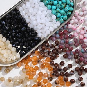 Acrylic Beads for Bracelets Necklace Earring Jewelry Making Supplies Round Turquoise Loose Beads Kit for Adults Kids DIY Crafts Wholesale