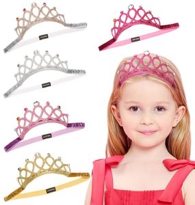 Baby Krone Stirnbänder Prinzessin Tiara Perle Stern Stirnband Geburtstagskleidung Mädchen Kinder Glitzernde elastische Haarbänder Strass Luxus Kopfw7468983