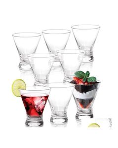 Copos de vinho Stemless Martini Conjunto Cocktail de Camarão com Base Pesada Drop Delivery Home Garden Kitchen Dining Bar Drinkware Dhw8C7092361