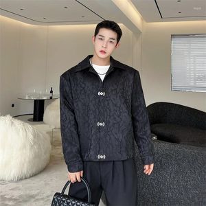 Men's Jackets SYUHGFA Clothing 2024 Spring Turn Down Collar Jacket Fashion Loose Coat Chinese Style Single Breasted For Male