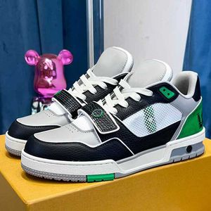 Trainer Sneaker 1AC50F Luxury Mens Designer di marca Scarpe sportive Pelle di vitello testurizzata Tela Tomaia Suola in gomma Cinturino regolabile Scarpe da basket retrò di alta qualità