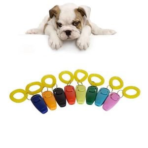 Trelas para treinamento de cães de estimação, som ajustável, apito para cães, chaveiro, clicker, flauta, parar de latir, treinamento de animais de estimação, trem repelente