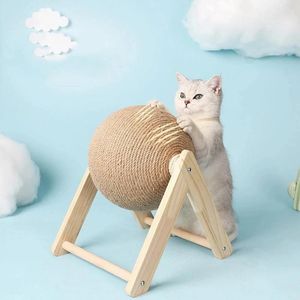 Arranhadores sisal corda gato coçando bola brinquedo pet gatinho moagem patas gato árvore interativo resistente ao desgaste gato scratcher móveis suprimentos