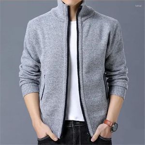 Men's Sweaters Fleece Cardigan Sweater Fall/Winter Thermal Jacket Zip Up Knitted Casual Plus Size M-4XL