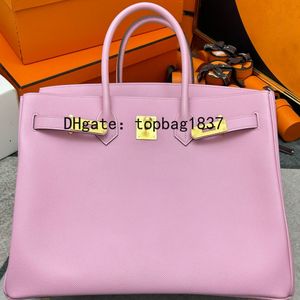 Tote de luxo 35 cm sacos femininos 10a espelho qualidade designer bolsa bolsas togo calfleather 24k hardware luz rosa etoupPersonalizado outros sacos femininos com caixa laranja