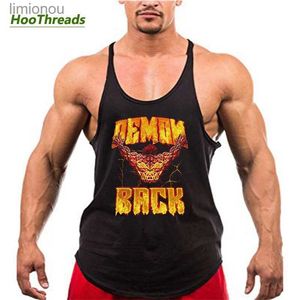 Men's Tank Tops Anime Baki Hanma Print Stringer Tank Top for Men Y-Back Vest Muscle Training Undershirt Athletic Tops Gym Workout BodybuildingL240124