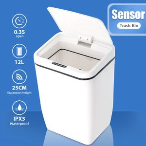 Automatic Touchless Intelligent induction Motion Sensor Kitchen Trash Can Wide Opening Ecofriendly Waste Garbage Bin 240119