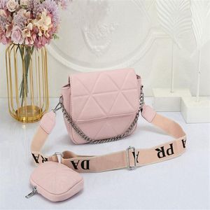 2PCS Triple Re--Nylon Bag Fashion Skórzany portfel Krzyżowe torebki Klasyczne sprzęgło portfel na ramię