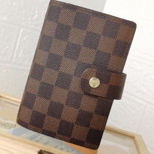 Designer Bags Unisex Wallets Lattice Letter Women Notebook Brand Buckle Multi clip Diary book Clip Mens Brown Letter Diariesbook Coin Purse Clutch Bags