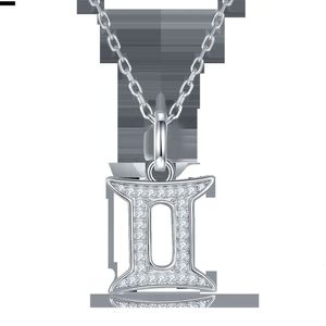 Hanyu smycken 925 sterling silver stjärntecken hänge d vvs moissanite diamant gemini halsband
