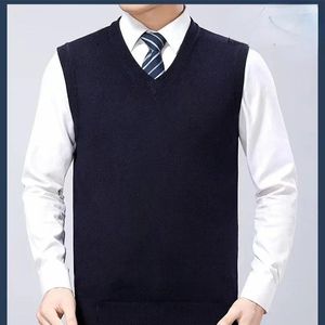 Coletes masculinos 2024 de alta qualidade marca de moda inverno malha sem mangas colete pulôver homens suéteres casuais designer de lã mans roupas