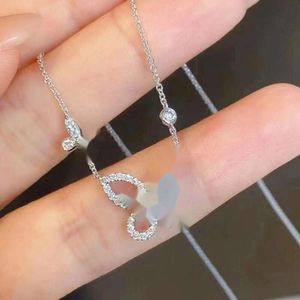 2024Tiffanyism necklace T Edition Phantom Butterfly Necklace for Womens Unisex Light Luxury Small Fairy Sparkling Diamond Collar Chain