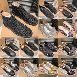 Tênis de corrida masculino de cano alto, calçado clássico de grife feminino, tênis de cano baixo, moda rebitada, sapatos de skate, pele de cobra, strass, sapatos casuais, novos apartamentos de lantejoulas a laser