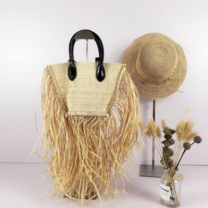 HBP Straw Tassel Bag Fashion Rattan Weave Ladies Hands Handbag مصمم مشهور مصنوع يدويًا أكياس رسول الكتف
