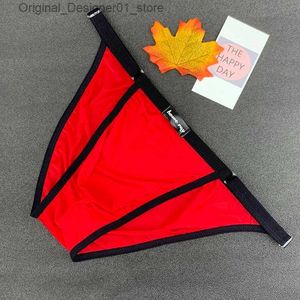 Slips Höschen Verstellbare Nylon-Spandex-Herren-Slips Low-Rise-Bikini-Unterwäsche Ausbuchtungsverstärkende männliche Höschen für 27-43 Zoll Q240126