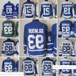 1917-1999 Filme Retro CCM Hóquei Jersey Bordado 93 Doug Gilmour 21 Borje Salming 19 Bruce Boudreau Vintage Jerseys Branco Azul Verde para M 37