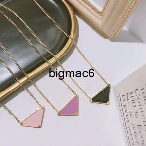 P Home Classic European and American Fashion Atmosphere Triangle Brand Pendant Hip Hop Proda Necklace Personlighet Titanium Steel Collone Chain Holiday