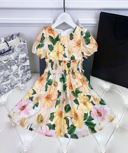Girls039s sukienki kwiatowe marka projektantka dziewczyna spódnica żółty kolor rozmiar 901503732758
