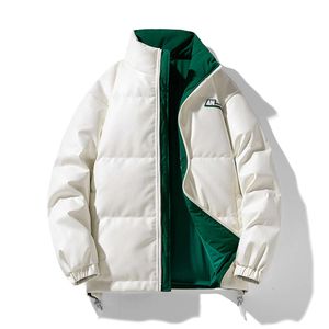China-Chic PU couro gola pão para baixo jaqueta masculina inverno calor 90 pato branco para baixo jaqueta amantes moda topo