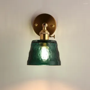 Wall Lamp Nordic Modern LED Sconce Lighting E27 Glass Lampshade Retro Living Room Bedroom Bathroom Creative Luminaire